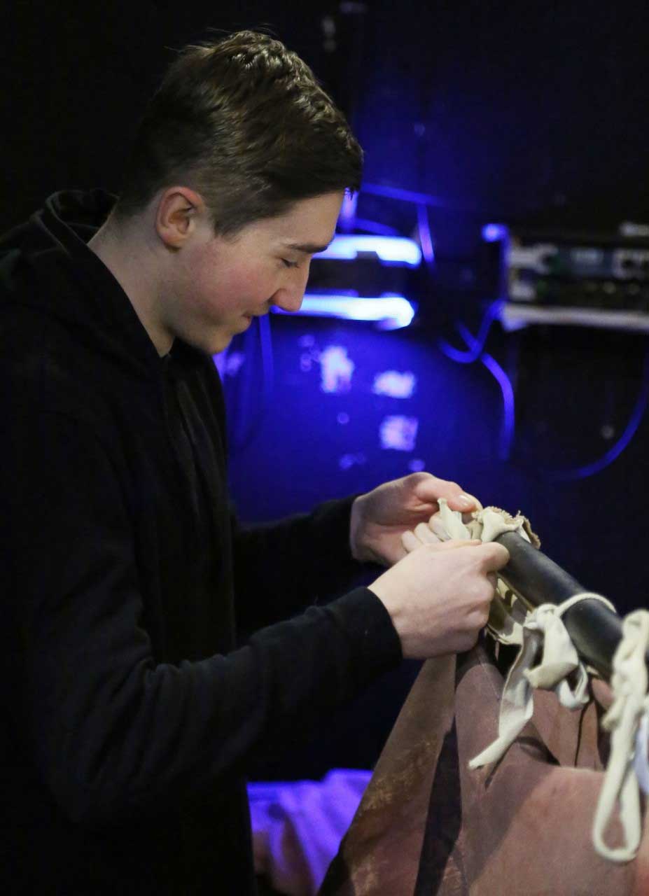 Ryley Fountain gets to work