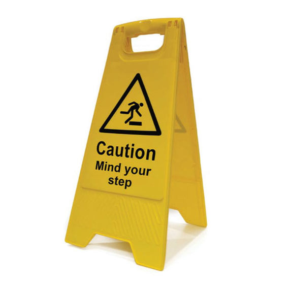Caution – mind your step sign