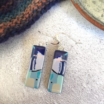 JHS Glass Jenny Hoole-Fused Glass-Earrings - Shimmering Reflections